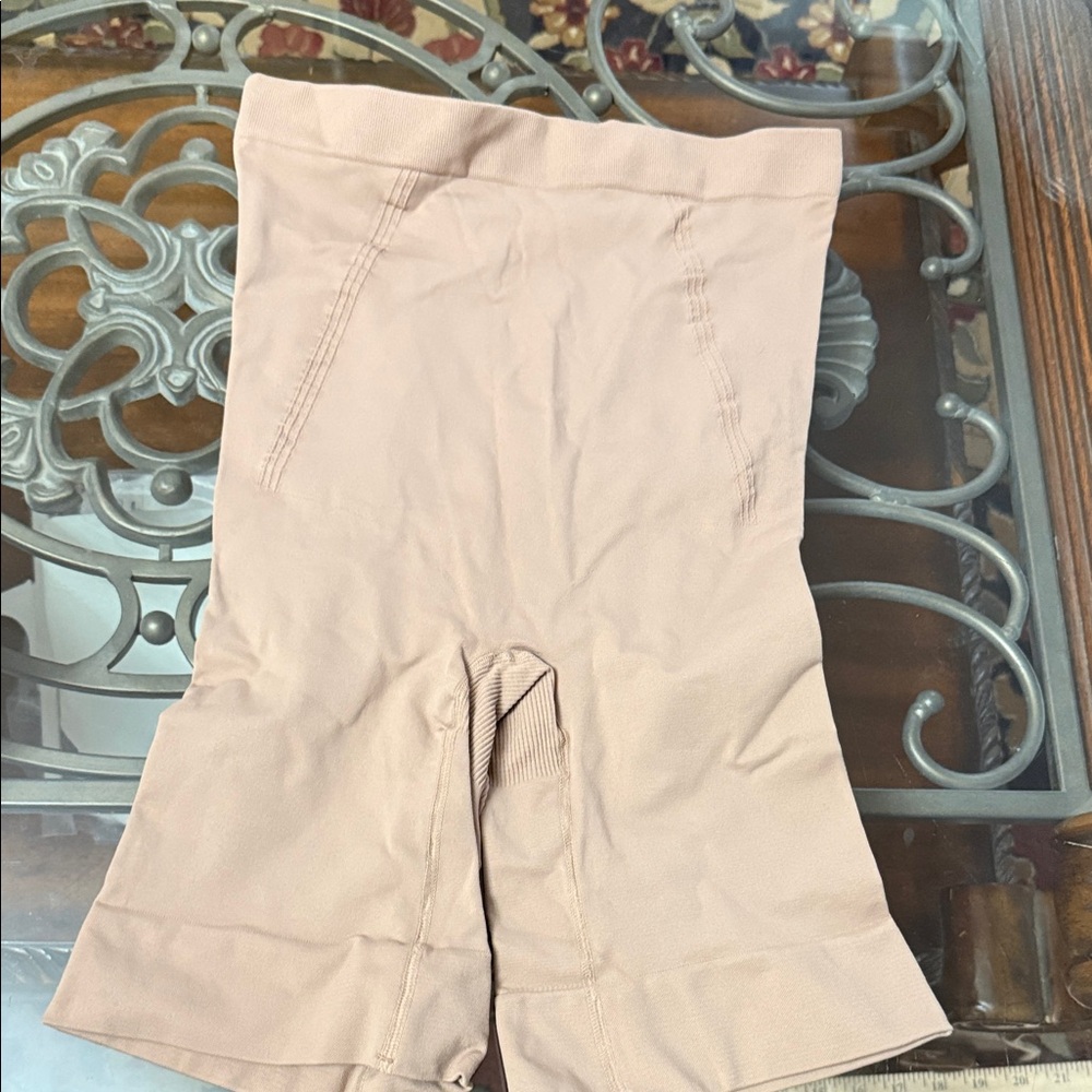 Scala Brazilian S/M Seamless Shapewear Shorts in Nude